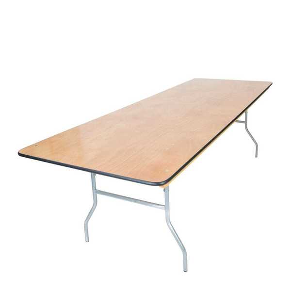 Atlas Commercial Products Titan Series™ Wood Folding Table, 8Ft. x 40" "Queen" Banquet, Vinyl Edge WFT5-4096